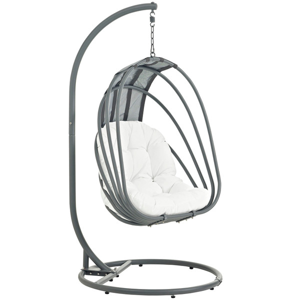 Modway Whisk Outdoor Patio Swing Chair With Stand - White EEI-2275-WHI-SET