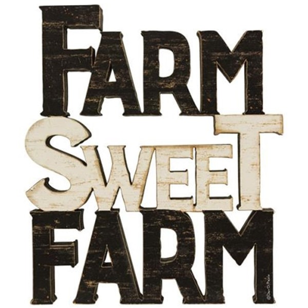 Farm Sweet Farm Word Stack G39398 By CWI Gifts