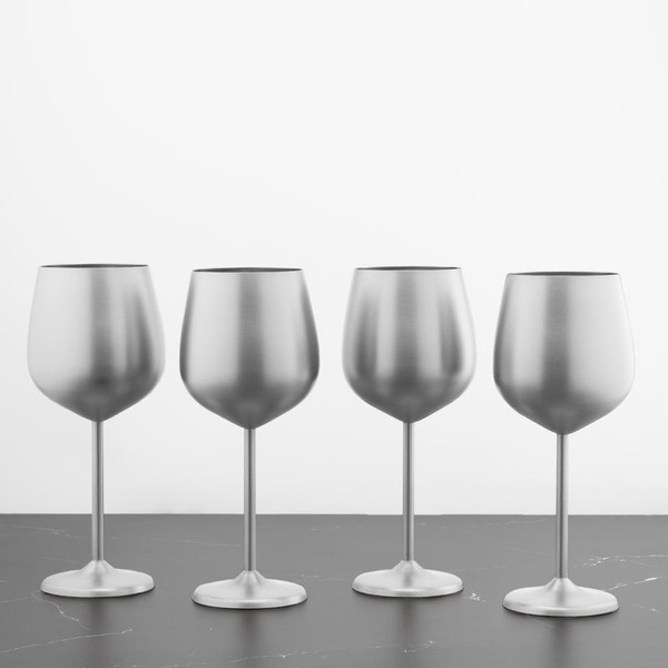 18 Oz Ap Sw Satinless Steel Wine Glass (Set Of 4) EW001CBSTNDS By Lenox