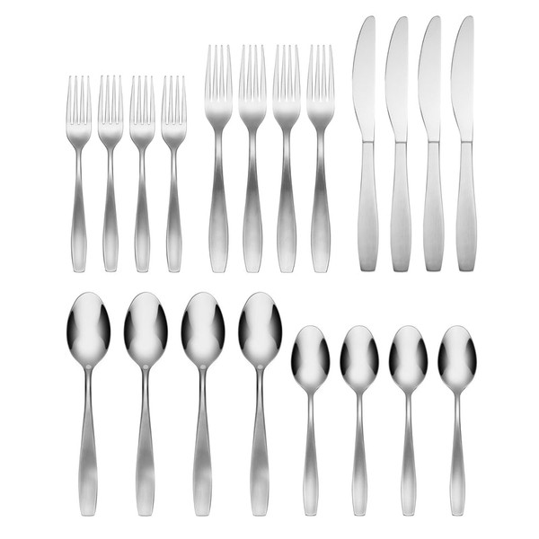 Tyrus Satin/Mirror 18/0 20-Piece Flatware Set 345320CBW12R By Lenox