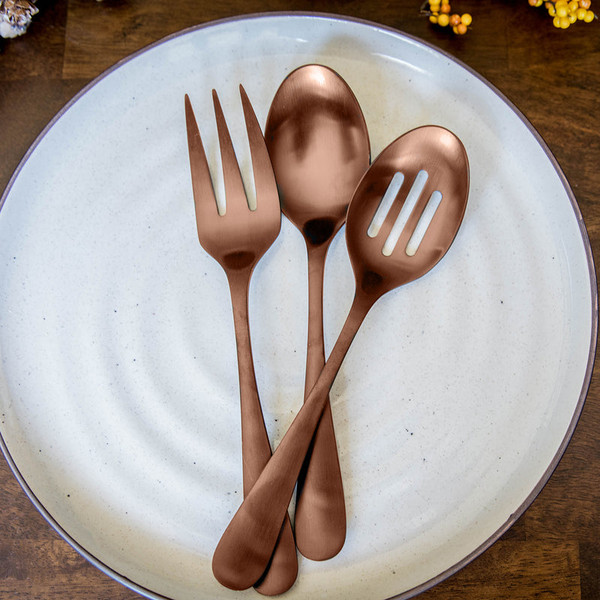 Rhiannon Pvd-Copper Satin 18/0 3-Piece Place Setting 506036CKW43DS By Lenox