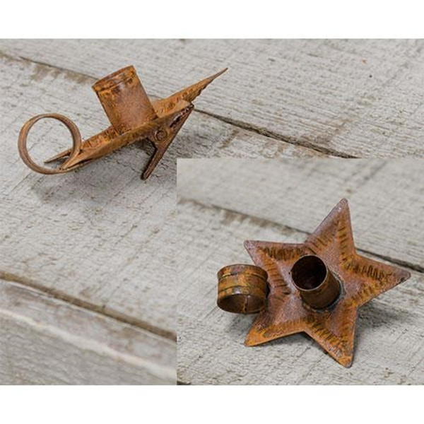 Rusty Star Candle Clip (Pack Of 5) G4433A By CWI Gifts