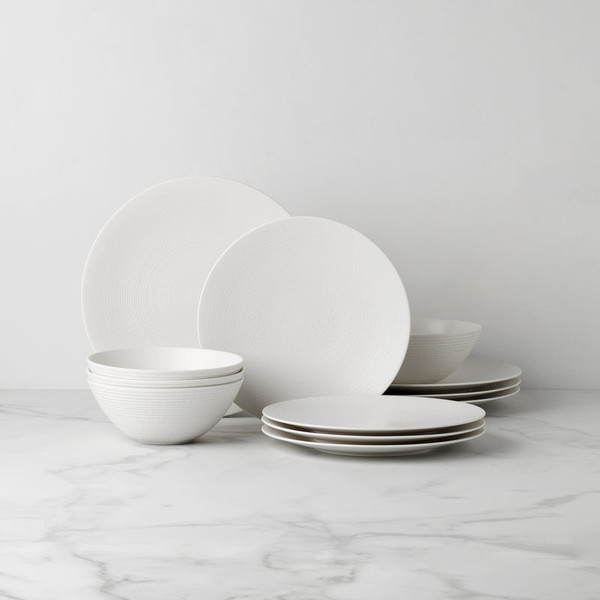 Lenox Collective White Dinnerware 12-Piece Set 894759 By Lenox