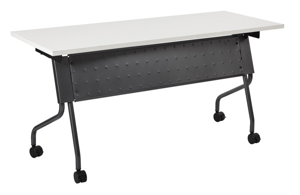 5' Titanium Frame With White Top Table - White 84225TW By Office Star