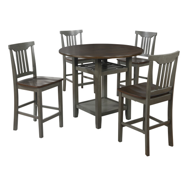 Berkley 5-Piece Dining Set - Slate Grey BEKCT-SGW By Office Star