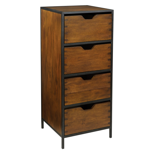 Clermont 4-Drawer Storage Cabinet - Walnut CMT44-WAL By Office Star