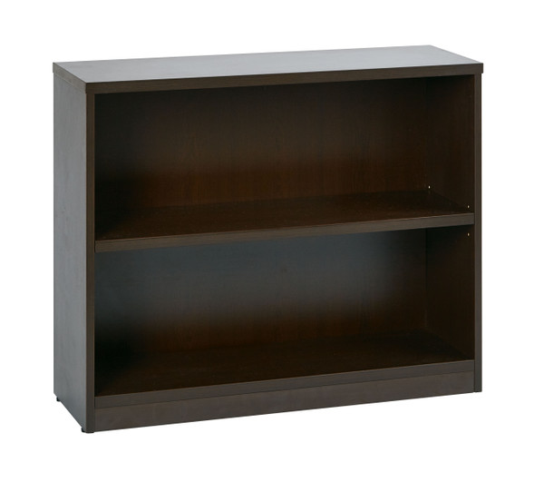 36Wx12Dx30H 2-Shelf Bookcase With 1" Thick Shelves - Espresso LBC361230-ESP By Office Star