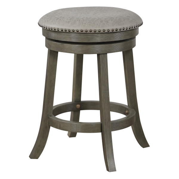 Round Backless Swivel Stool - Dove / Antique Grey (Pack Of 2) MET17824AG-14A By Office Star