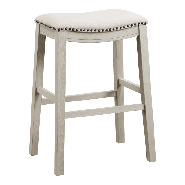 29" Saddle Stool - Linen/White Washed (Pack Of 2) MET6330WW-L32 By Office Star