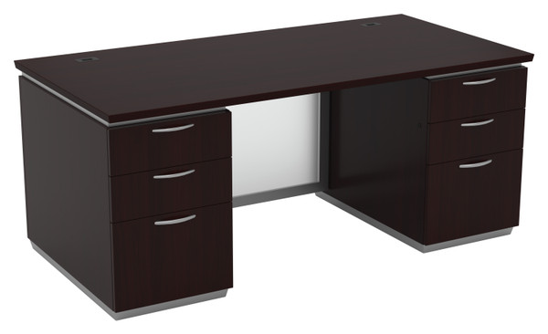 Tuxedo Double Pedestal Desk 72X36 - Dark Roast TUXDKR-TYP2 By Office Star