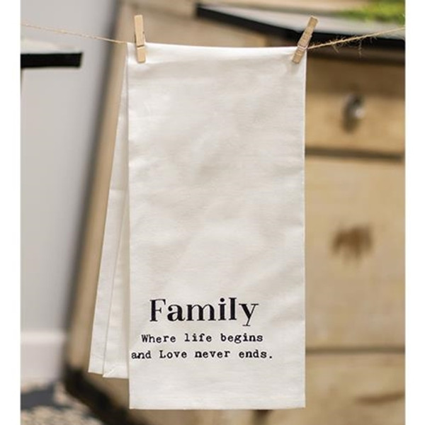 Family Tea Towel 19" X 28" G52918 By CWI Gifts