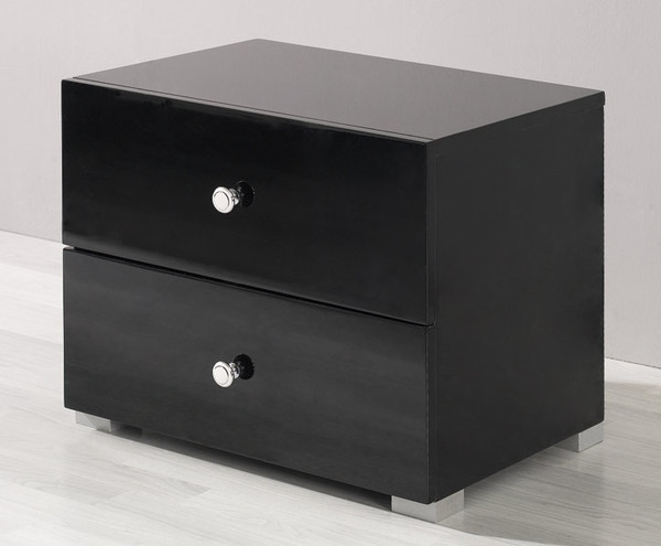 VGKCLYRICABLK-NS Lyrica Black 2-Drawer Nightstand By VIG Furniture