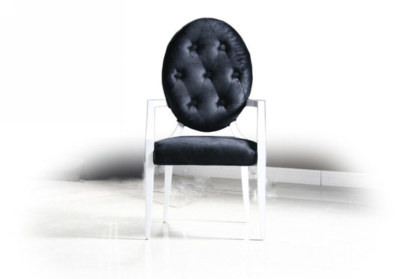 VGDVBELLA-SIDECHAIR Versus Bella Modern Black Fabric Dining Chair (Set Of 2) By VIG Furniture