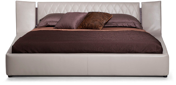 VGWCC575A-EK Modrest Denmark - Modern Grey & Brown Eastern King Oak Bed With Lights By VIG Furniture