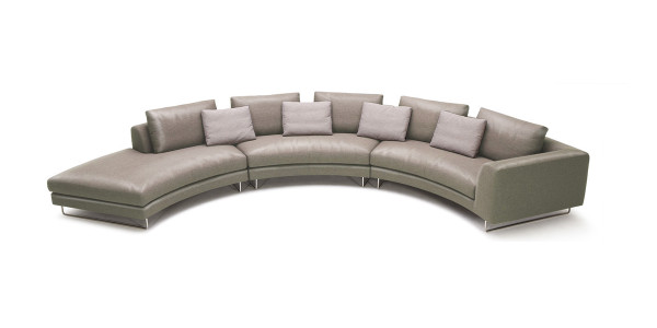 VGKK2395-TPE Divani Casa Tulip Modern Taupe Leather Sectional Sofa By VIG Furniture