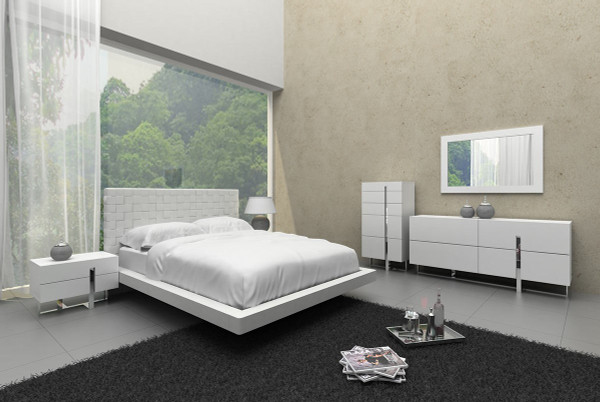 VGCNVOCO-WHT-SET-EK Eastern King Modrest Voco Modern Eastern King Bedroom Set By VIG Furniture