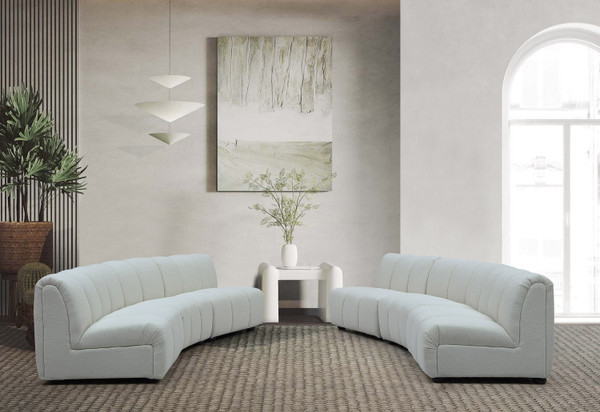 VGEV-VG695-WHT-SET Divani Casa Olandi - Modern White Fabric Curved Sectional Sofa Set By VIG Furniture