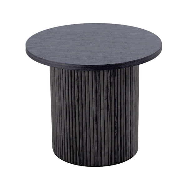 VGDW-J5939B-BLK Modrest - Rawlins Modern Mid Century Black Ash Round End Table By VIG Furniture
