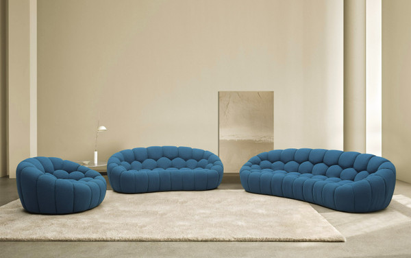 VGEV2126C-SET-C-15 Divani Casa Yolonda - Modern Curved Dark Teal Fabric Sofa Set By VIG Furniture