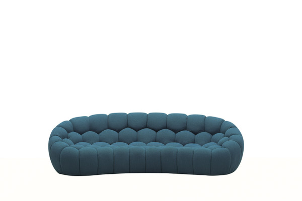 VGEV2126C-SOFA-C-15 Divani Casa Yolonda - Modern Curved Dark Teal Fabric Sofa By VIG Furniture