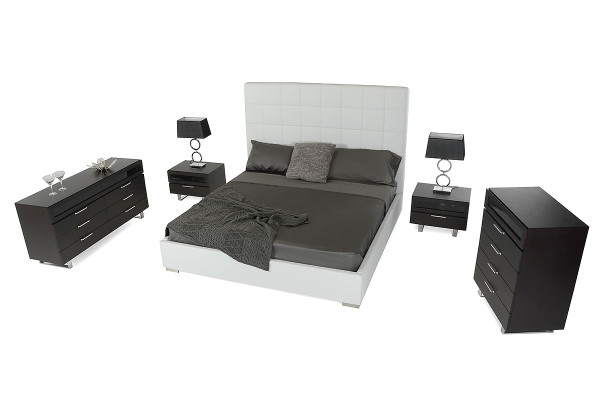 VGJYFRANCIS-CK California King Francis Modern White Leather Bed By VIG Furniture