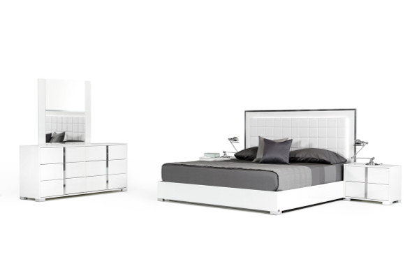 VGACSANMARINO-SET-Q Queen Modrest San Marino Modern White Bedroom Set By VIG Furniture