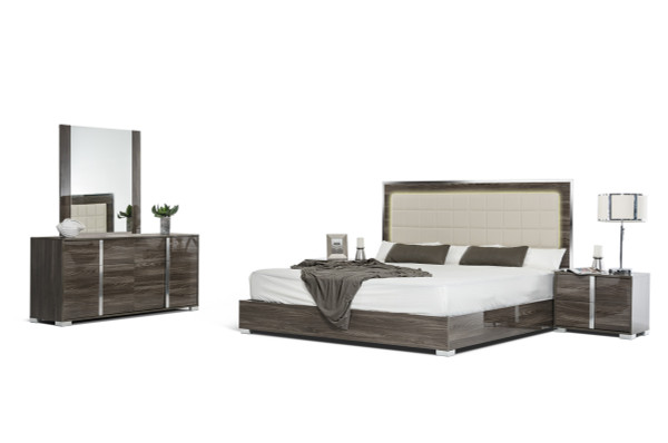 VGACSANMARINO-SETGRY-Q Queen Modrest San Marino Modern Grey Bedroom Set By VIG Furniture