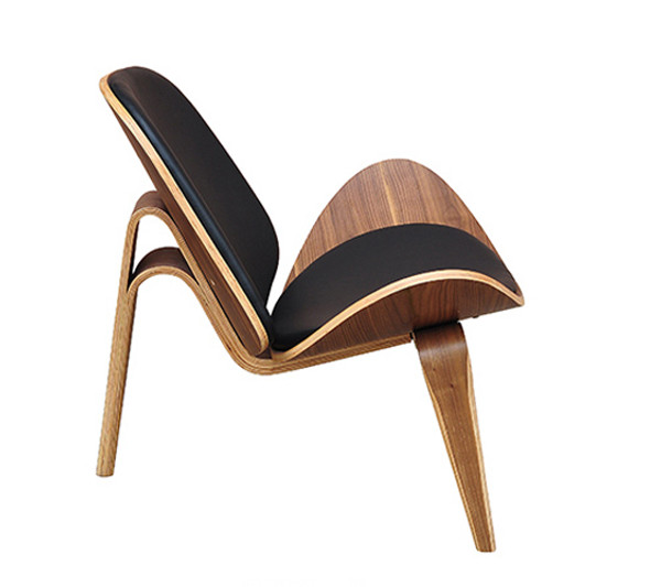 VGBNBLS-01WL-BLK Modrest Warren Mid-Century Black & Walnut Accent Chair By VIG Furniture