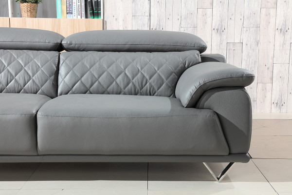 VGBNSBL-9210-GRY-LS Divani Casa Wolford Modern Grey Leather Loveseat By VIG Furniture