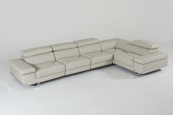 VGKNK8489-ECO-LTGRY Divani Casa Kerria Modern Light Grey Eco-Leather Sectional Sofa By VIG Furniture