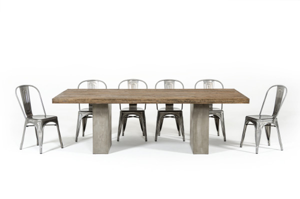 VGGRRENZO-94 Modrest Renzo Modern Oak & Concrete 94" Dining Table By VIG Furniture