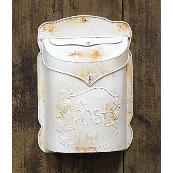 Rustic White Post Box G60009 By CWI Gifts