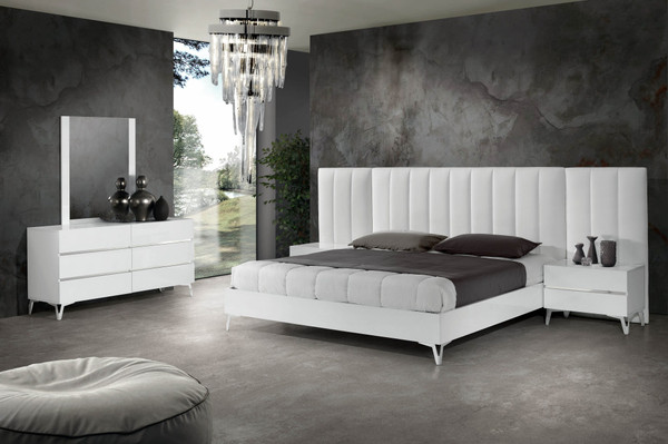 VGACANGELA-SET-WINGS-Q Nova Domus Angela - Queen Italian Modern White Eco Leather Bed With Nightstands And Wings By VIG Furniture