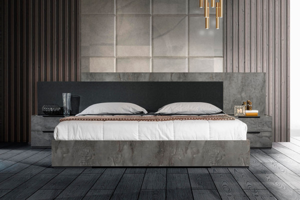VGACFERRARA-BED-Q Queen Nova Domus Ferrara - Modern Volcano Oxide Grey Bed By VIG Furniture