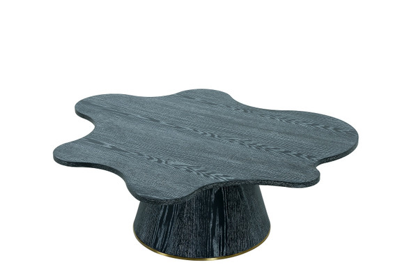 VGOD-LZ-220C-H-DKW Modrest Gabbro High - Black Wood And Gold Coffee Table By VIG Furniture
