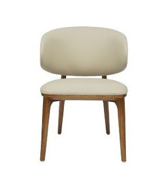 VGCS-CH-21045 Modrest Chance Cream Fabric And Walnut Dining Chair Set Of 2 By VIG Furniture