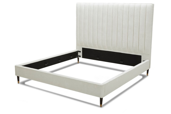 VGKK-B606-WHT-BED-Q Modrest Hemlock - Contemporary White Fabric Q Bed By VIG Furniture