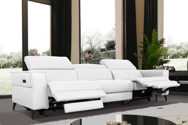 VGKN-E9193-WHT Divani Casa Nella - Modern White Leather Sofa With Electric Recliners By VIG Furniture