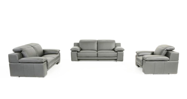 VGNT-EVERGREEN-SGRY Estro Salotti Evergreen Modern Stone Grey Italian Leather Sofa Set By VIG Furniture