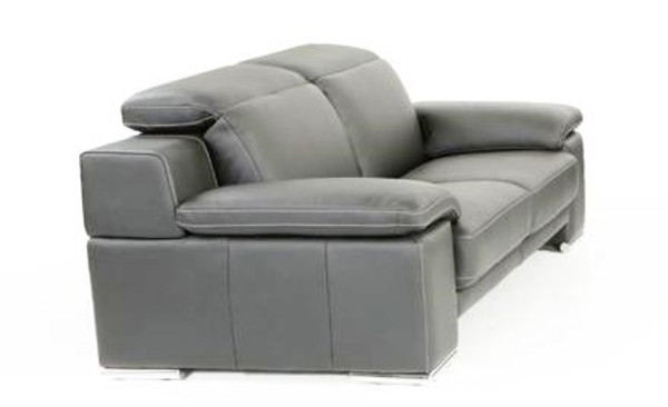 VGNT-EVERGREEN-SGRY-S Estro Salotti Evergreen Modern Stone Grey Italian Leather Sofa By VIG Furniture