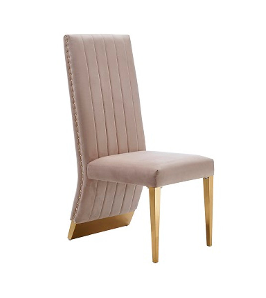 VGZA-Y629-BG-DC Modrest Keisha - Modern Beige Velvet And Gold Dining Chair Set Of 2 By VIG Furniture