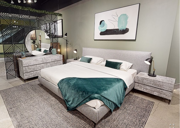 VGAC-ARIA-BED-EK Nova Domus Aria - Italian Modern Grey Fabric Ek Bed By VIG Furniture