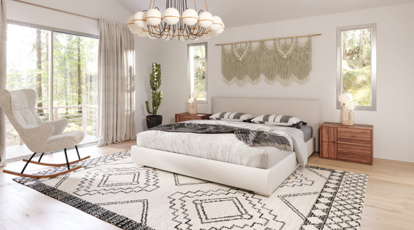 VGAC-SOGNO-BED Nova Domus Sogno - Italian Modern Beige Fabric Low Headboard Bed By VIG Furniture