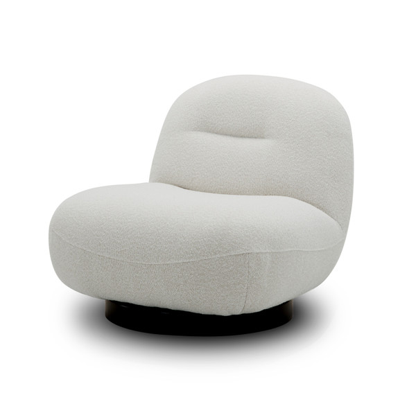 VGKK-KFA1157-C-CH Modrest Renee - Modern Cream Fabric Swivel Chair By VIG Furniture