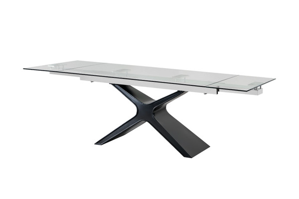 VGYF-DT8941-BLK-DT Modrest Adler - Modern Black Glass Extendable 63"/94.5" Dining Table By VIG Furniture