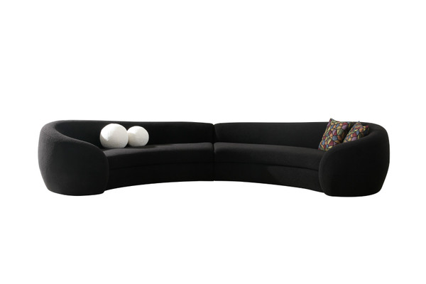 VGOD-ZW-22017-B Modrest - Kilmer Modern Black Curved Fabric Sectional Sofa By VIG Furniture