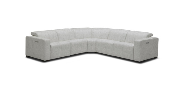 VGKK-KM338H-W Divani Casa Beck- Contemporary White Fabric Sectional Sofa With 3 Recliners By VIG Furniture