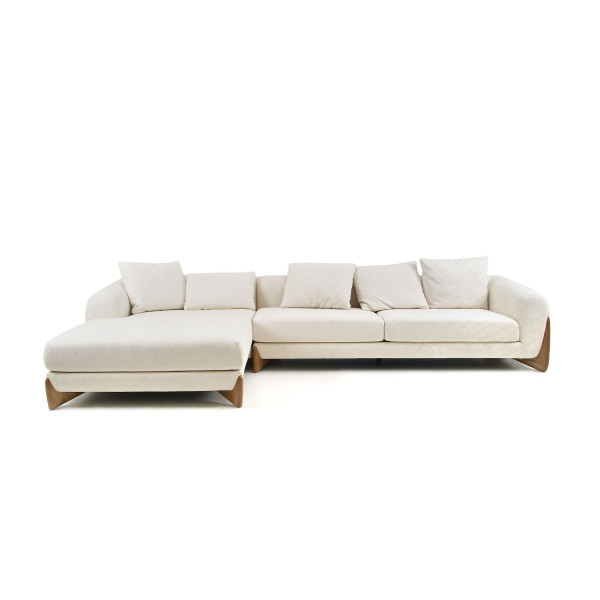 VGCS-21073-S-CW-LAF Modrest Fleury - Contemporary Cream Fabric And Walnut Laf Sectional Sofa By VIG Furniture