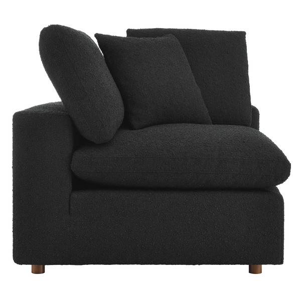 Modway Commix Down Filled Overstuffed Boucle Fabric Corner Chair - Black EEI-6259-BLK