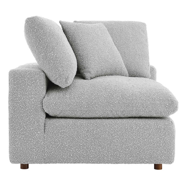 Modway Commix Down Filled Overstuffed Boucle Fabric Corner Chair - Light Gray EEI-6259-LGR